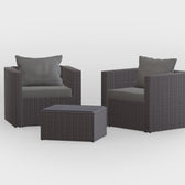 Grey Wicker / Grey Cushion::Gallery::Transformer Outdoors Set - Grey Wicker with Grey Fabric Cushions
