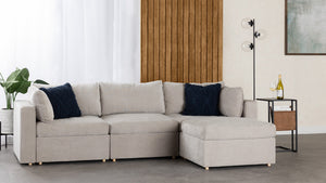 Transformer Couch 3 Seater L-Shaped Sectional with Ottoman