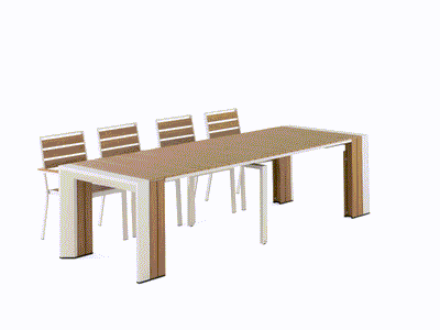 Outdoor Dining Set: Table + 1 Bench + 4 Chairs