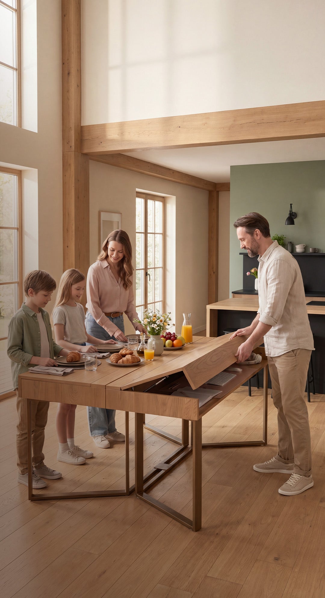 Adjustable Home Office Double Desk - Table to Desk | TT CA
