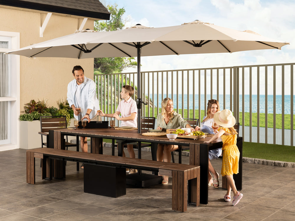 Dark Teak::Gallery::Transformer Patio Umbrella