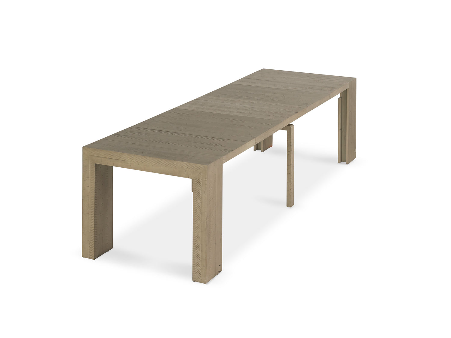 Aged Elm::Gallery::Aged Elm Transformer Table Shown with Removable Panels