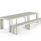 Canadian Birch::Gallery::Expanded Canadian Birch Transformer Table Shown with Bench