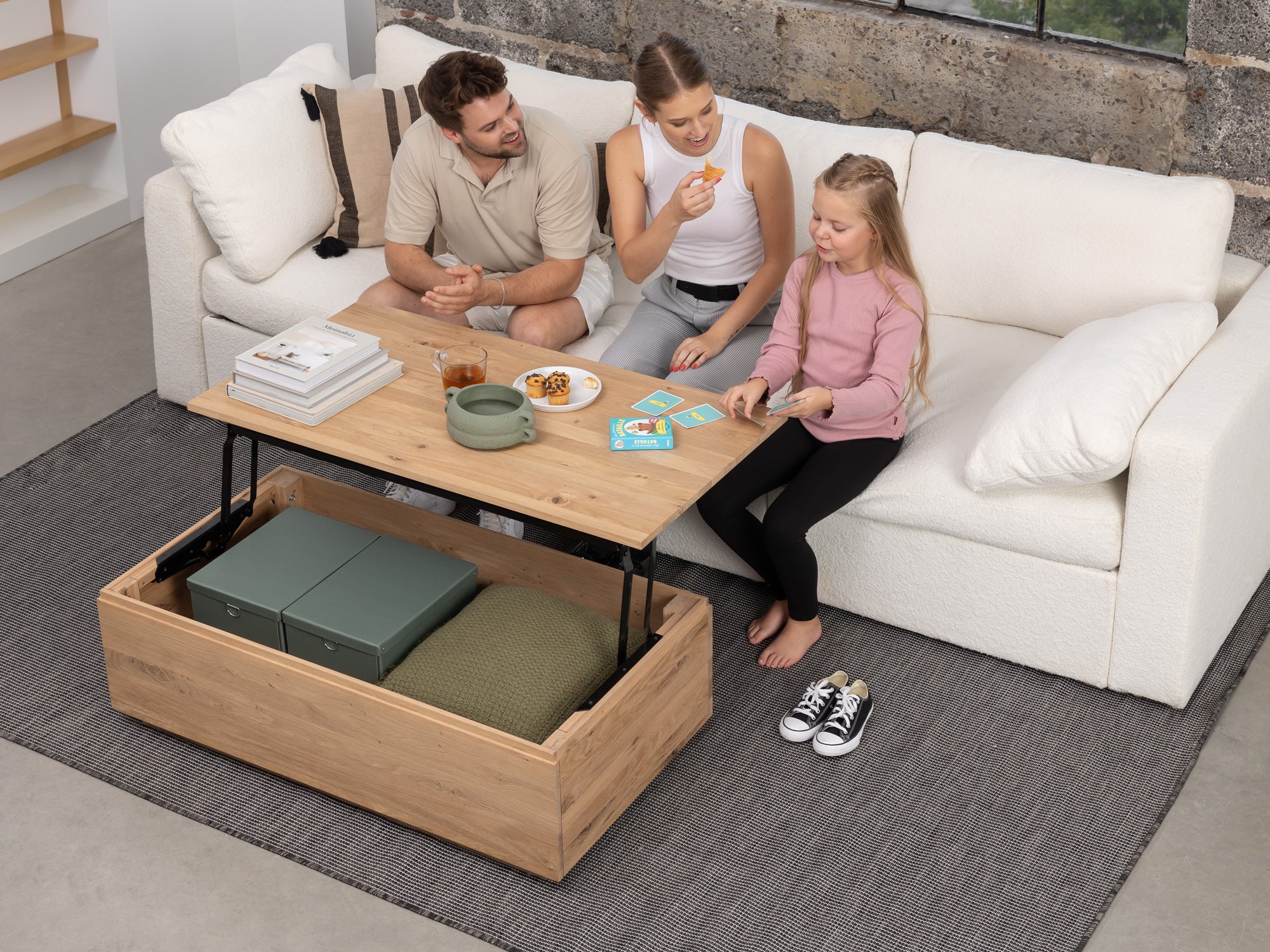 Wooden Coffee Table with Lift-Top Storage | Transformer Table