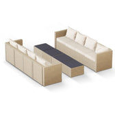 Beige Wicker / Beige Cushion::Gallery::Transformer Ultimate Outdoors Set - Beige Wicker with Beige Fabric Cushions