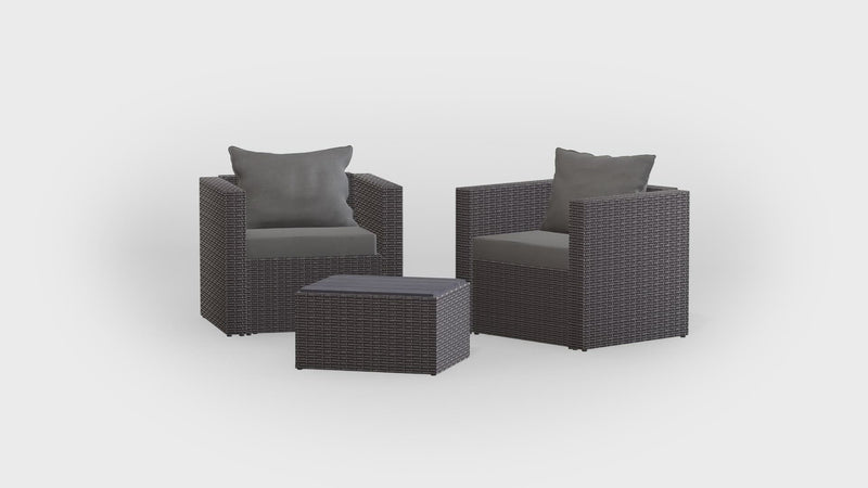 Grey Wicker / Grey Cushion::Gallery::Transformer Outdoors Set - Grey Wicker with Grey Fabric Cushions - Configuration Video