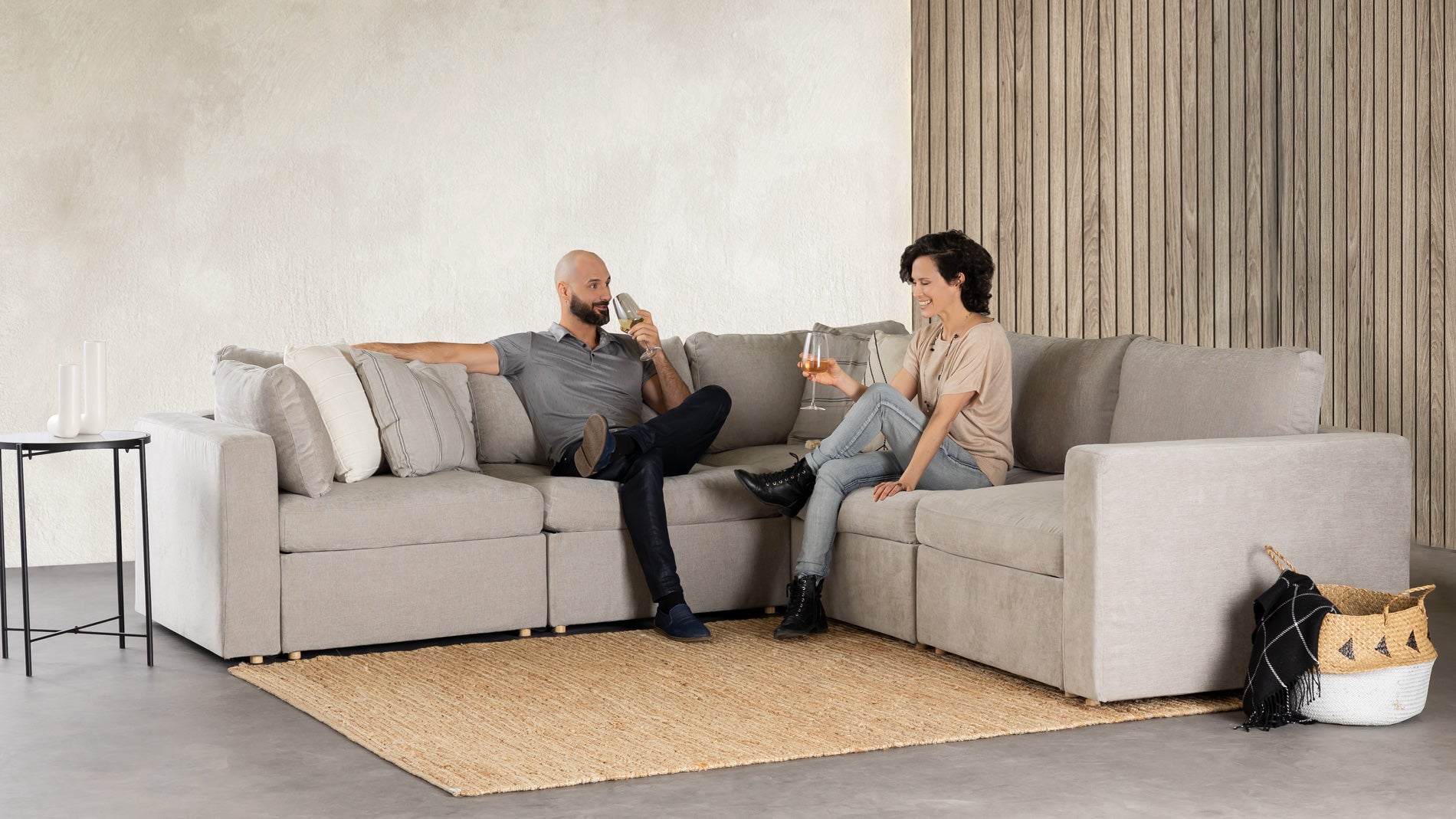 Gray emmett 5 piece on sale square modular sectional sofa